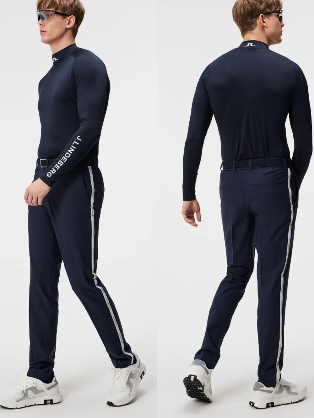 J.Lindeberg Men Stuart Stripe Golf Pants Navy- SS24 34x32 NEW in polybag